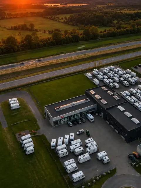 Luftfoto af Tarup Campingcenter med fokus på bæredygtighed